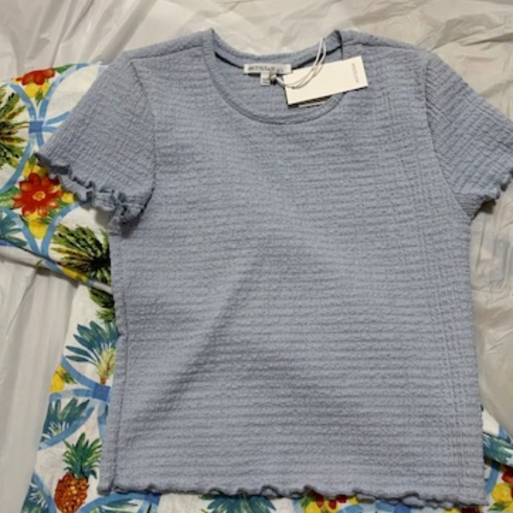 Brand New Antistar Light Blue-Grey Top Sz L NWT